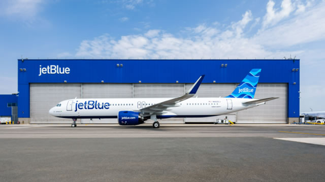 JetBlue's stock is losing altitude as a travel slowdown clouds the outlook