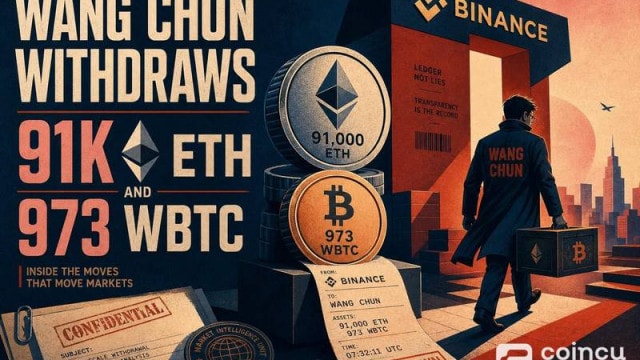 Wang Chun Withdraws 91K ETH and 973 WBTC From Binance