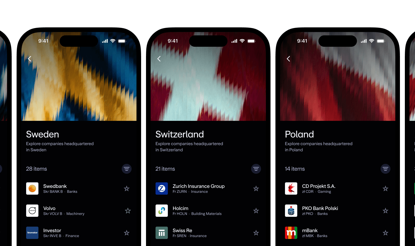 Scandinavian, Polish & Swiss stocks, now live