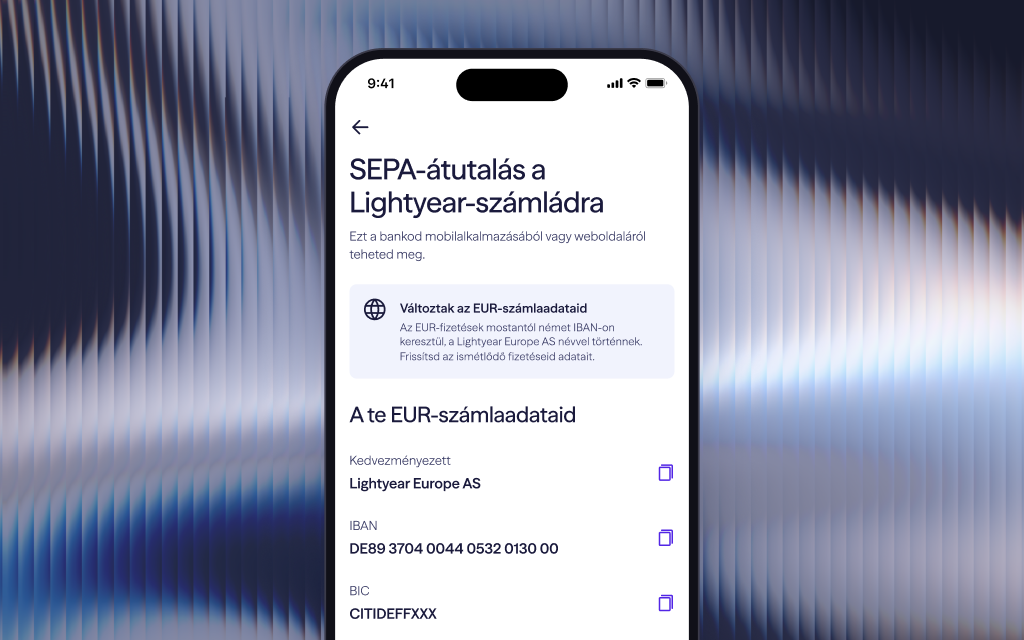 Új EUR-számlaadatok