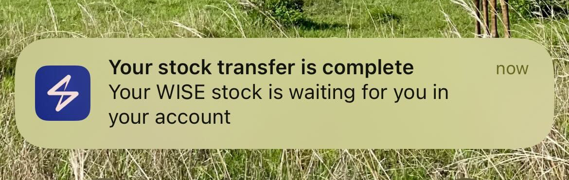Lightyear stock transfer push notification