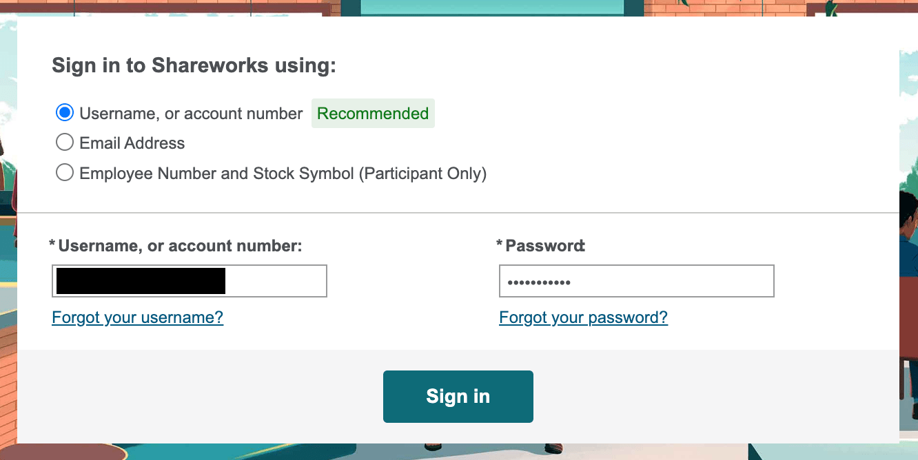 The Morgan Stanley Shareworks login