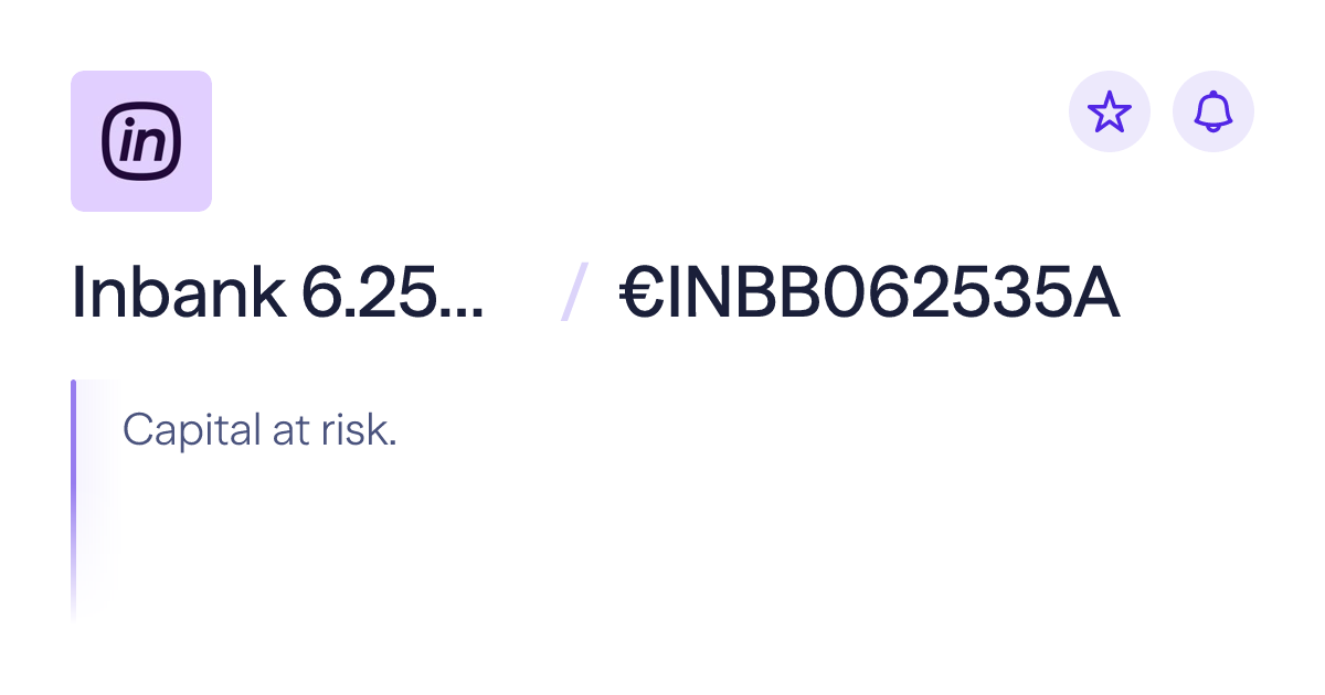 Buy Inbank 6.25% subord. bond | INBB062535A | Lightyear