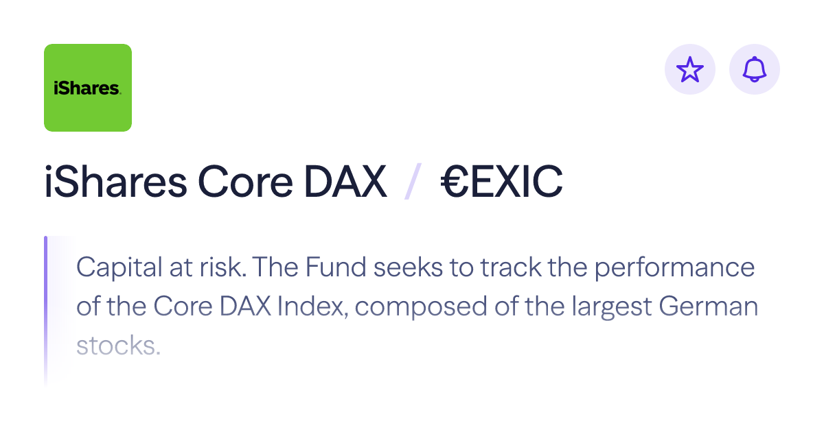 Buy iShares Core DAX ETF (€EXIC) | Lightyear