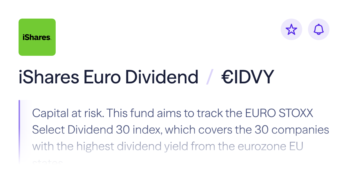 Buy iShares Euro Dividend ETF (€IDVY) | Lightyear