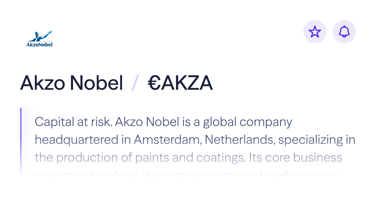 Buy Akzo Nobel stock | €AKZA Share Price | Lightyear