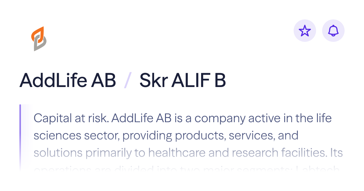 Buy AddLife AB (publ) stock | SkrALIF B Share Price | Lightyear