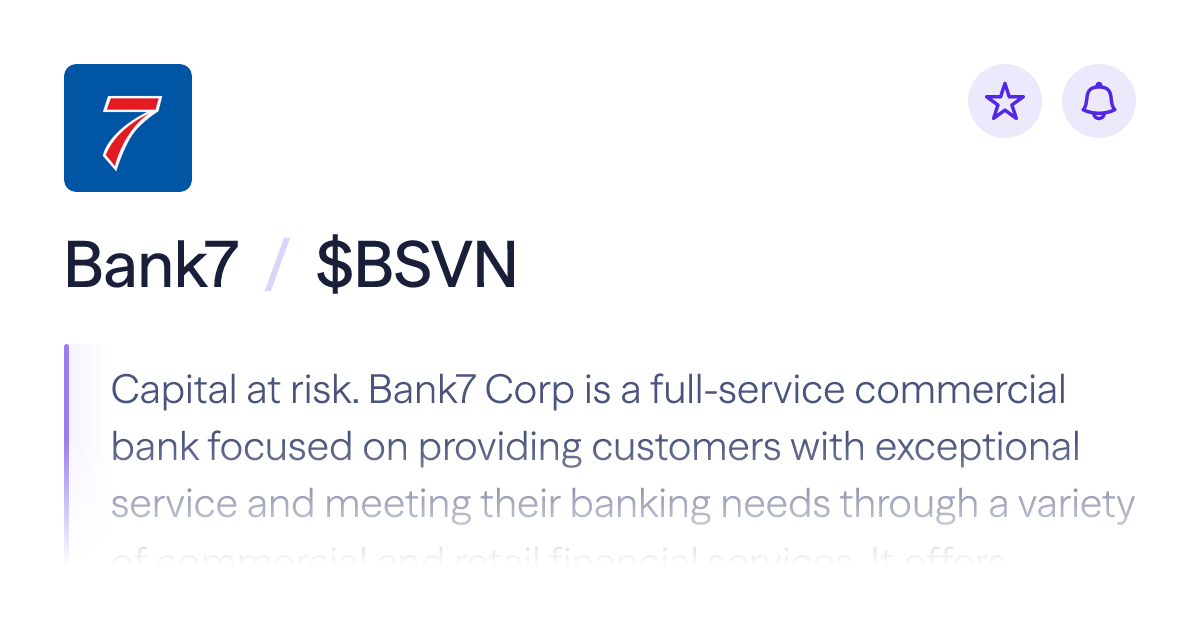 Buy Bank7 stock | $BSVN Share Price | Lightyear