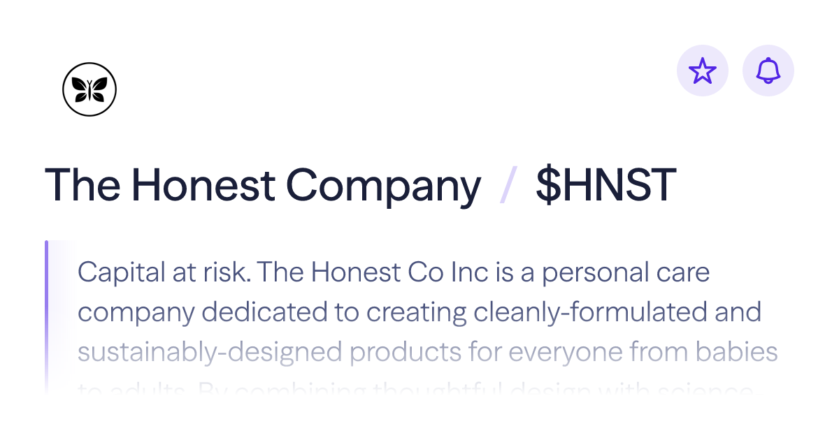 Buy The Honest Company stock | $HNST Share Price | Lightyear