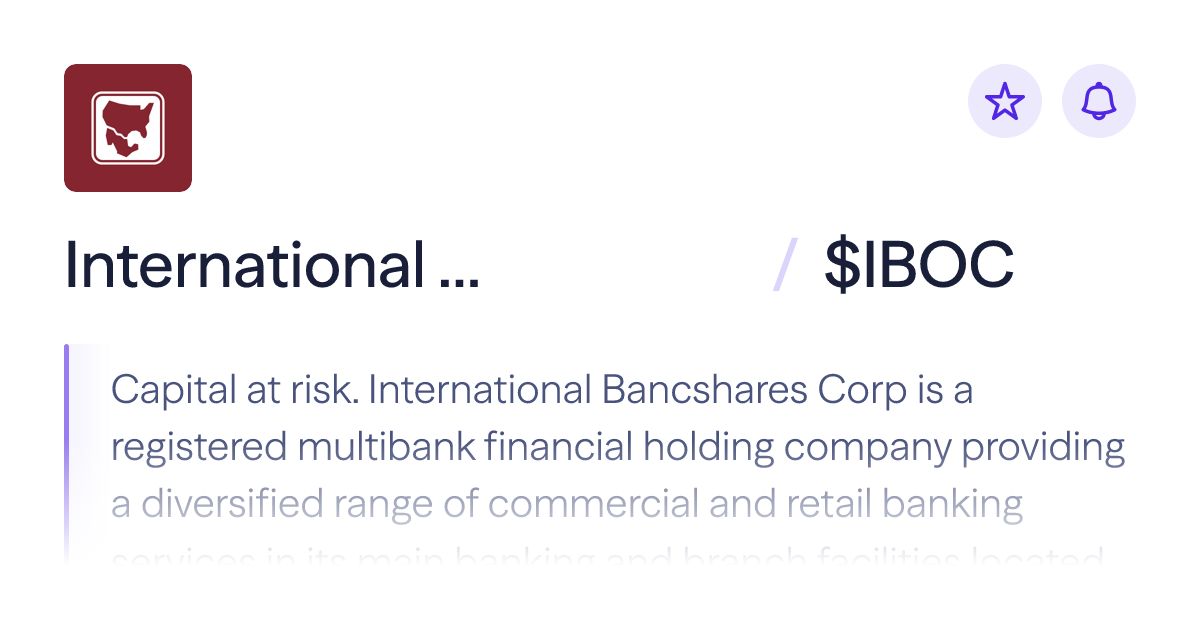 IBOC Stock Price, Performance & Company Data | Lightyear