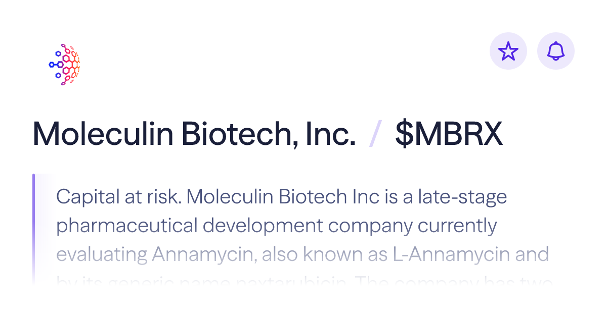 Buy Moleculin Biotech Inc. stock | $MBRX Share Price | Lightyear