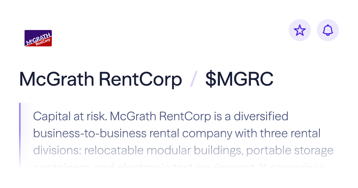 Buy McGrath RentCorp stock | $MGRC Share Price | Lightyear