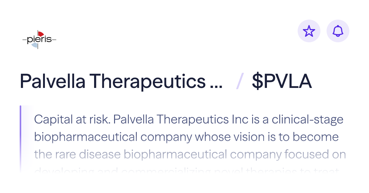 Buy Palvella Therapeutics Inc stock | $PVLA Share Price | Lightyear