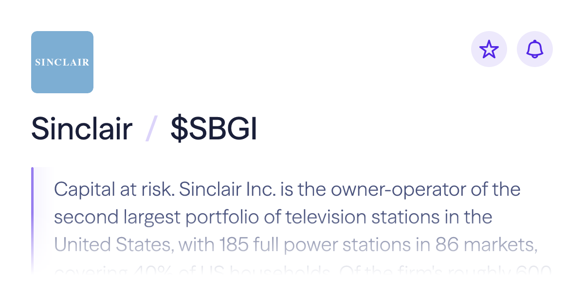 Buy Sinclair stock | $SBGI Share Price | Lightyear