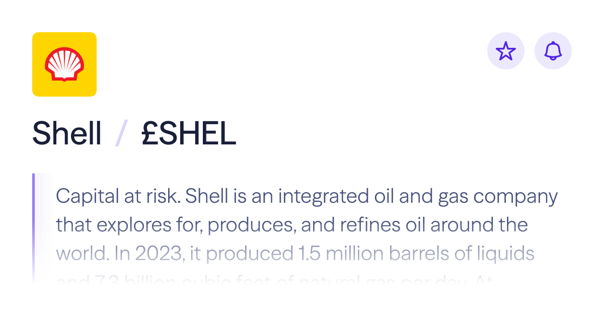 Buy Shell stock | £SHEL Share Price | Lightyear