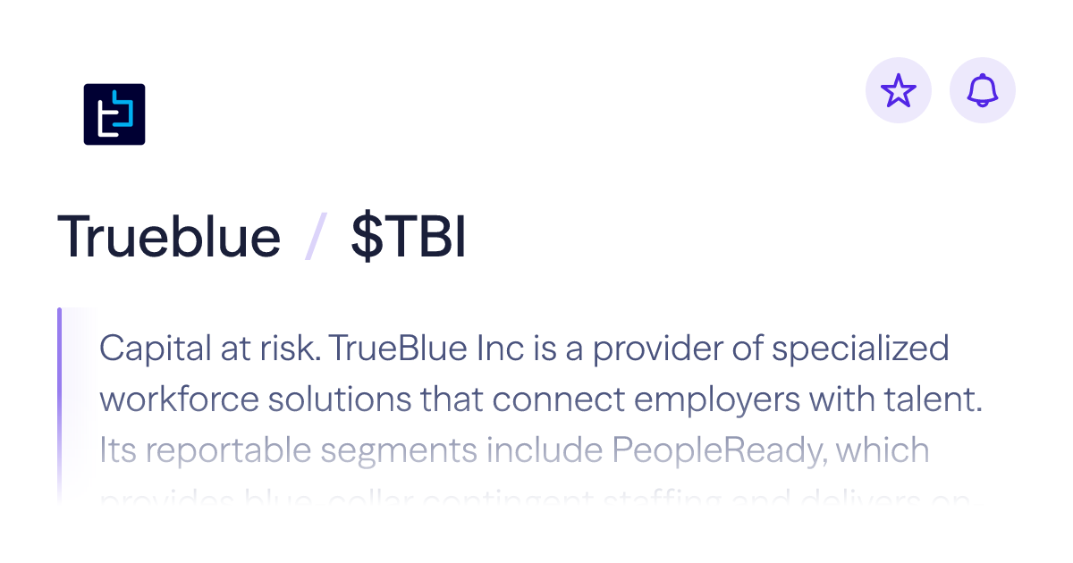 Buy Trueblue stock | $TBI Share Price | Lightyear
