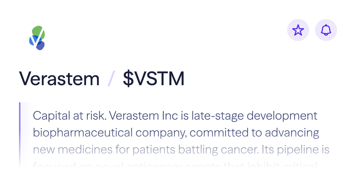 Buy Verastem stock | $VSTM Share Price | Lightyear