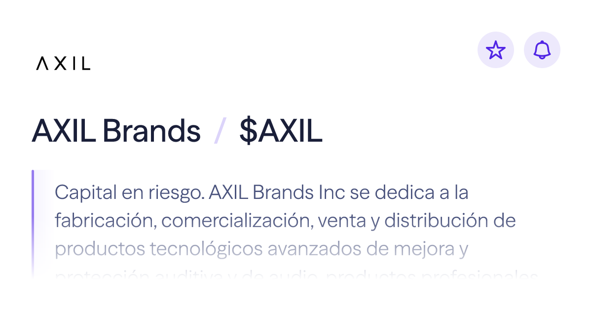 Compra acciones de AXIL Brands | Precio de $AXIL | Lightyear