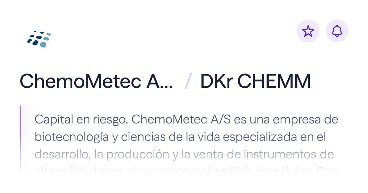 Compra acciones de ChemoMetec A/S | Precio de DKrCHEMM | Lightyear
