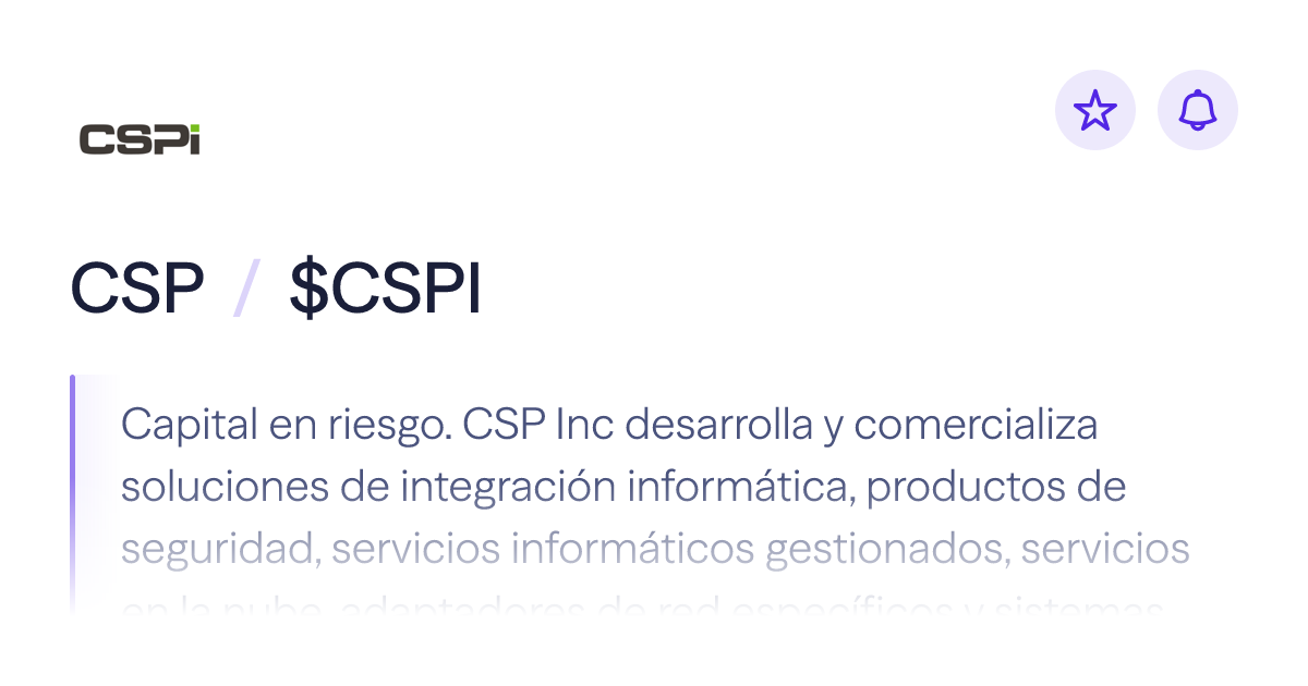 Compra acciones de CSP | Precio de $CSPI | Lightyear