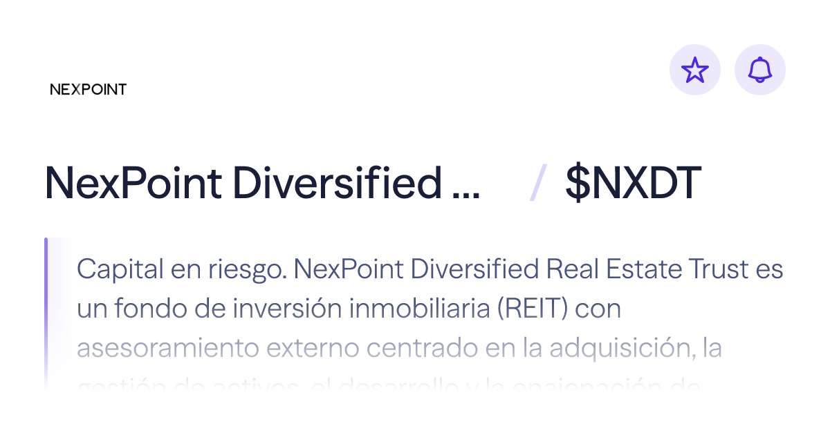 Compra acciones de NexPoint Diversified Real Estate Trust | Precio de ...