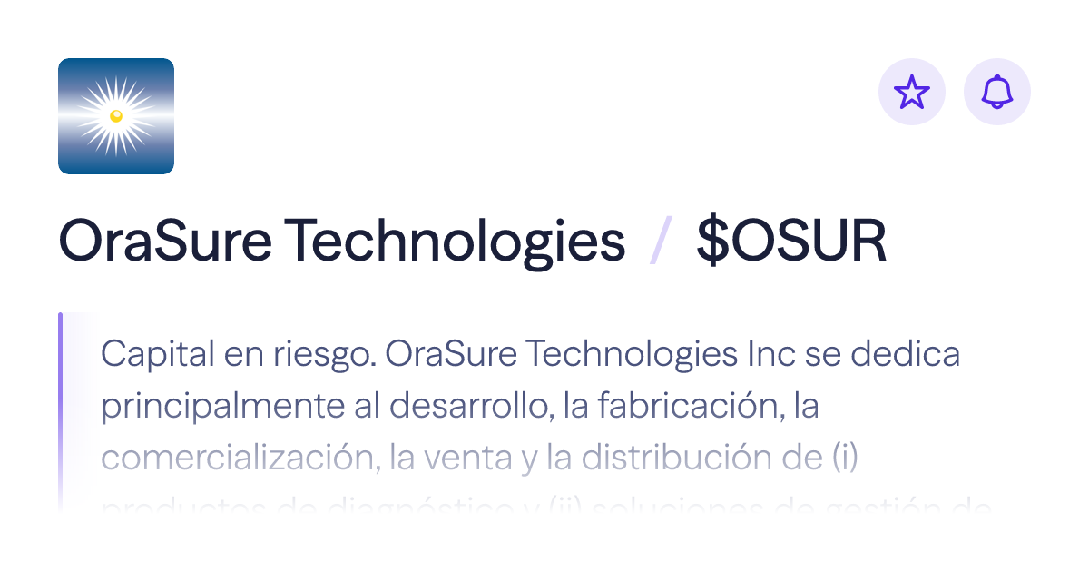 Compra acciones de OraSure Technologies | Precio de $OSUR | Lightyear