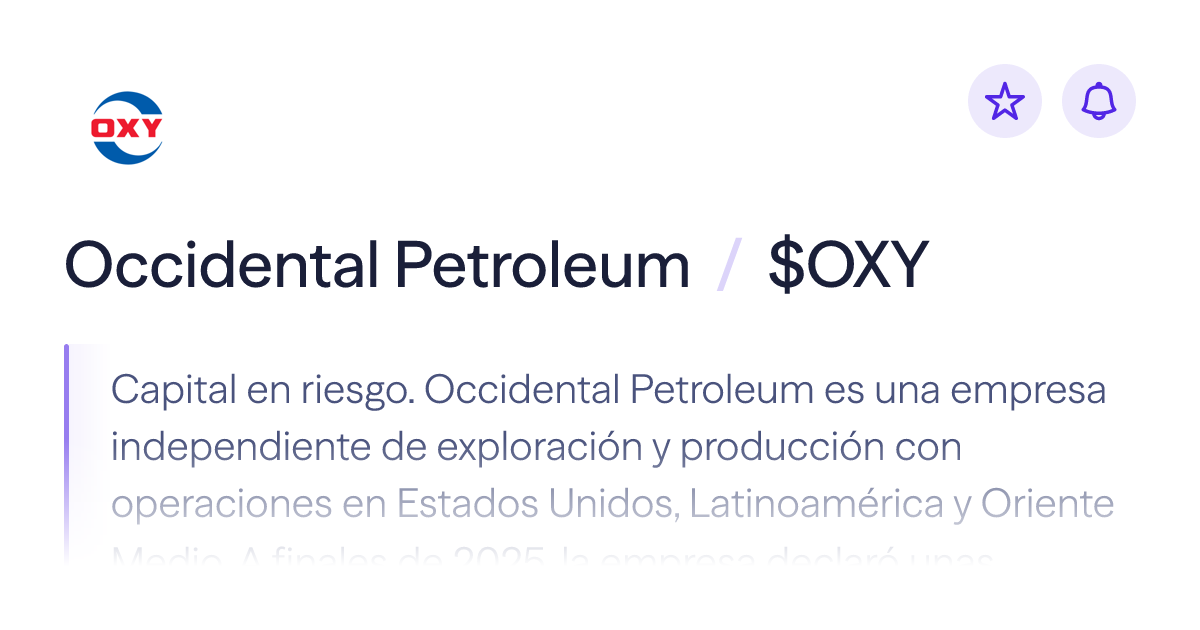 Compra acciones de Occidental Petroleum | Precio de $OXY | Lightyear