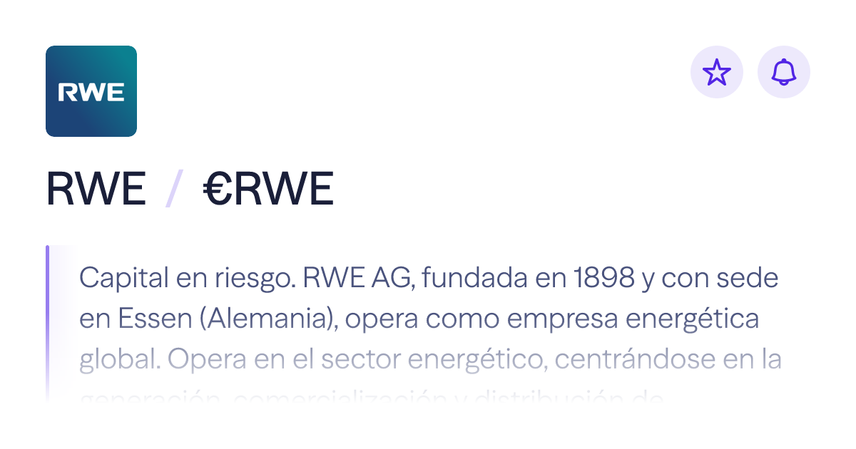 Compra acciones de RWE | Precio de €RWE | Lightyear