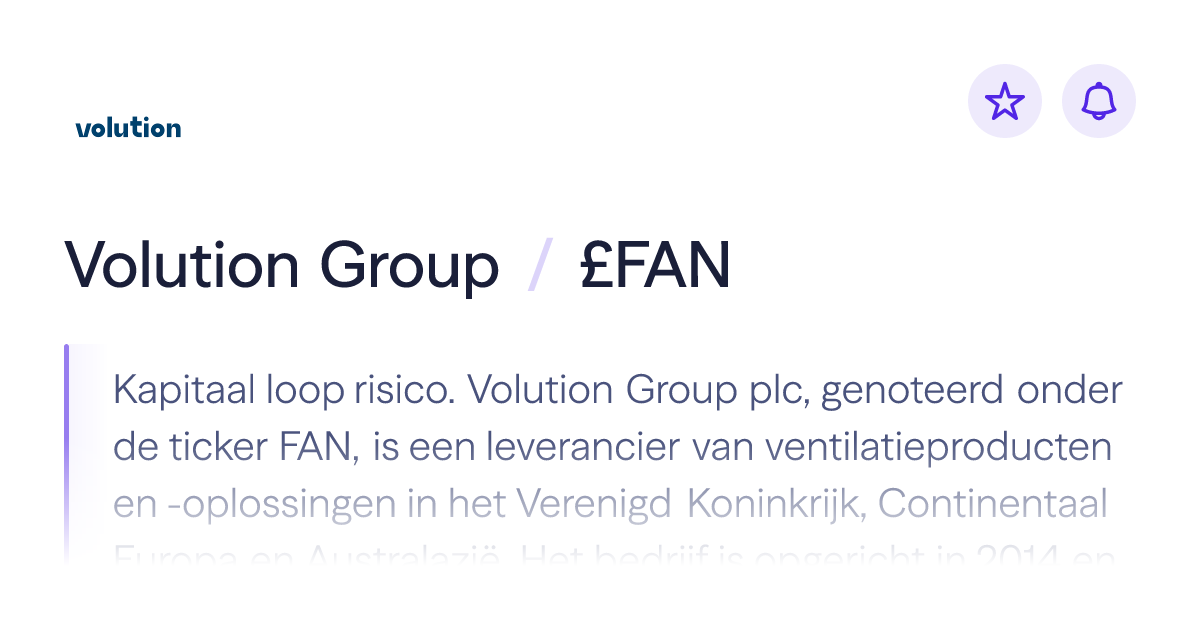 Het aandeel Volution Group kopen | koers: £FAN | Lightyear